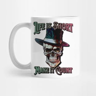 Make Your Life Count: Colorful Skull Art Mug